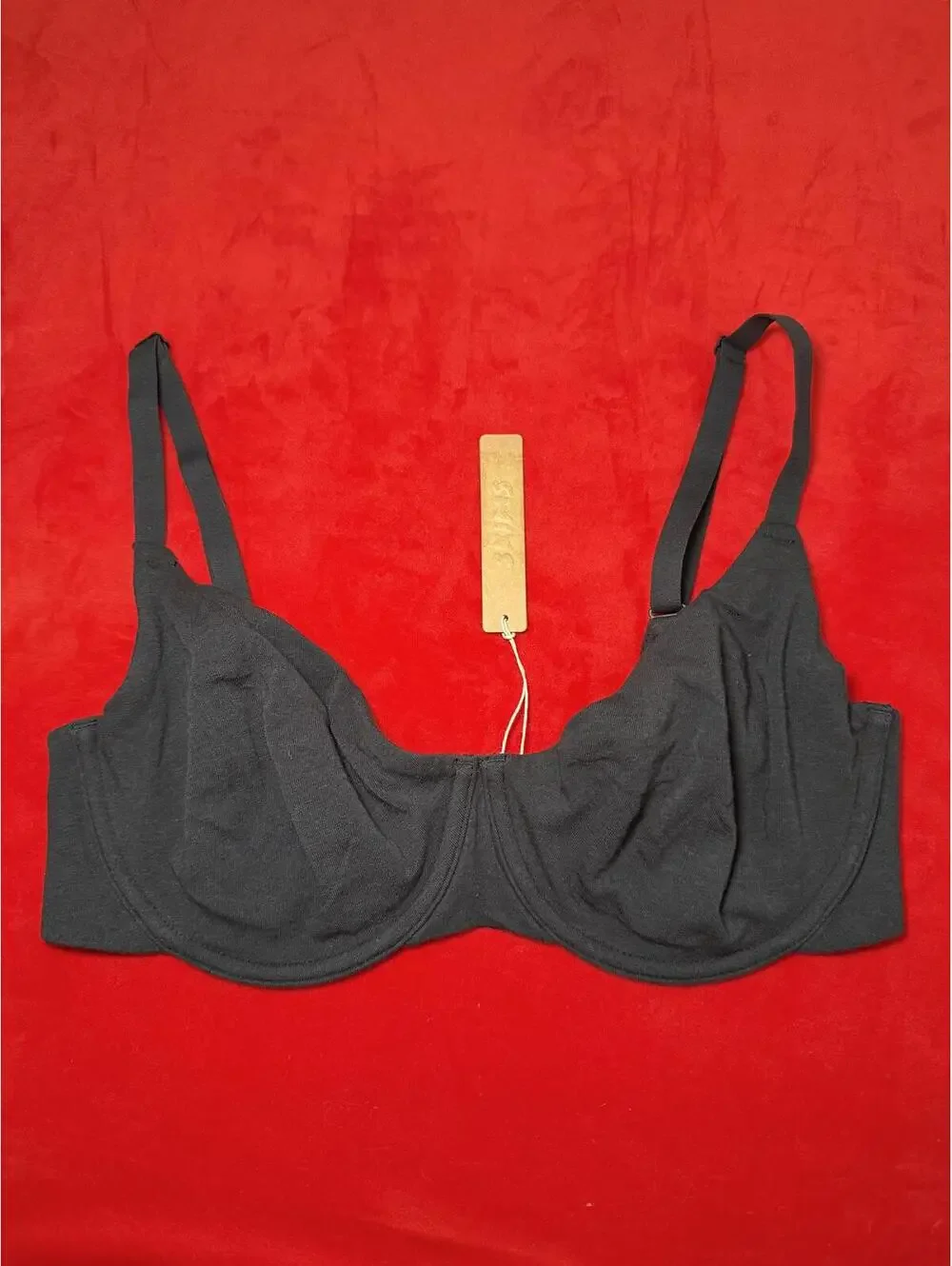 Skims Cotton Jersey T Shirt Bra Color Soot Size 32DDDD - Picture 1 of 3